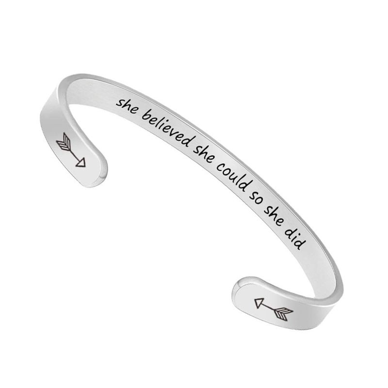 Btysun Inspirational Bracelets for Women, Mothers Day Gifts Nurses Gifts for Women Motivational Bracelets for Her Sister Friend Cuff Bangle Friendship Mantra Jewelry - Image 1